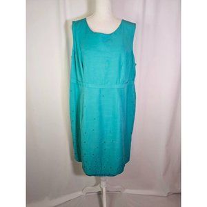 Maggie McNaughton Sleeveless Sheath Dress, Size 16W, Embroidered Flowers